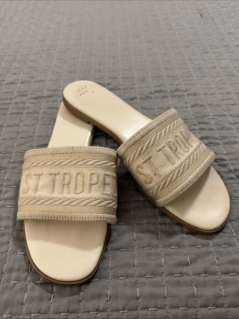 a new day Beige 'St Tropez' Slide Sandals